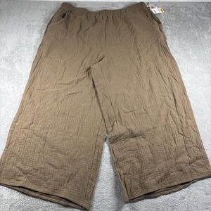 NWT Style Not Size by Jenni Women's Plus Size Solid Wide Leg Pant Tobacco Tan 3X